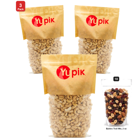 미국직구 3 Pack Yupik 견과 57g 3팩 / 3 Pack | Yupik Whole Raw Cashews, 1 Bag, 2.2 lb, with Bybies Trail Mix 1