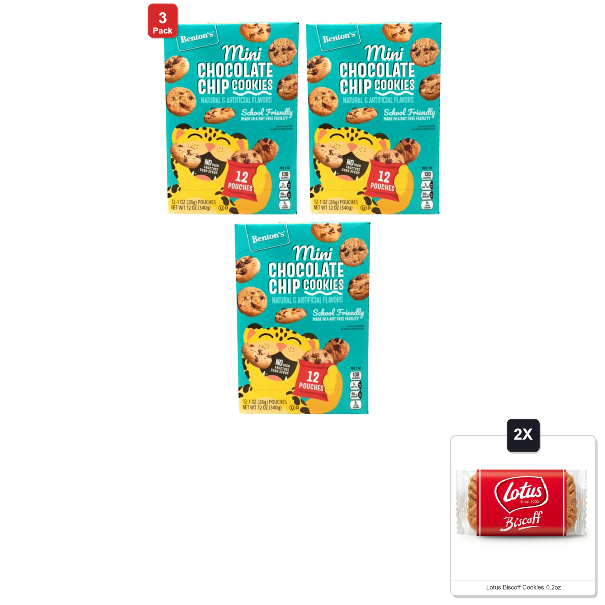미국직구 3 Pack Bentons 초콜릿 6g 3팩 / 3 Pack | Bentons Mini Chocolate Chip Cookies School Friendly Snack M 1