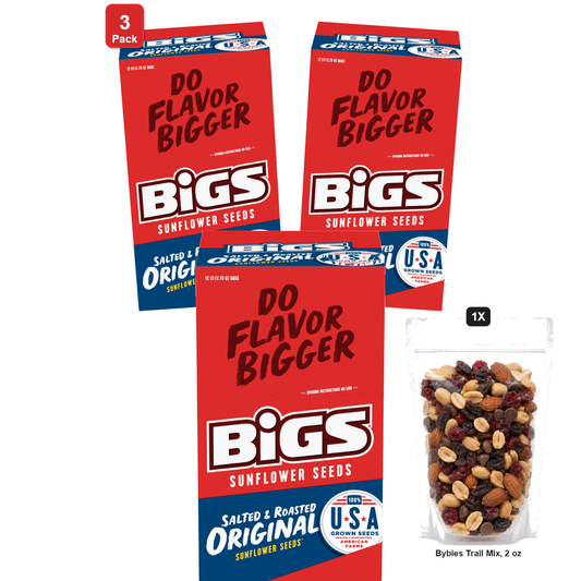 미국직구 3 Pack BIGS 78g 3팩 / 3 Pack | BIGS Sunflower Seeds, Salted and Roasted Original, 12 Bags x 1