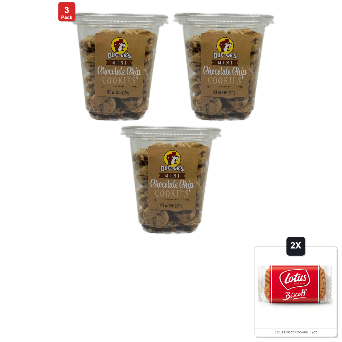 미국직구 3 Pack Buc-Ees 초콜릿 6g 3팩 / 3 Pack | Buc-Ees Mini Cookies - Chocolate Chip - Cookie Treats Snack 1