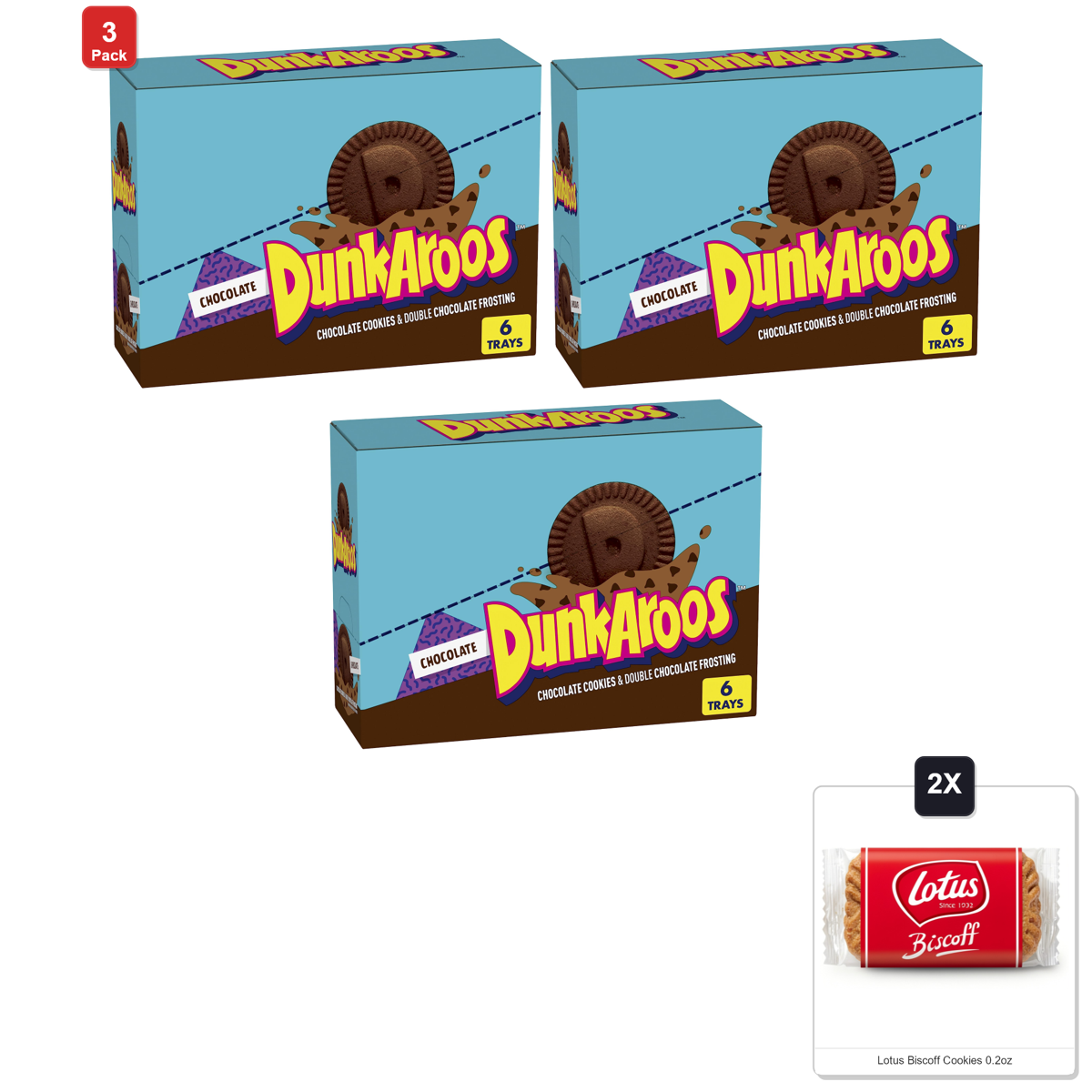 미국직구 3 Pack Dunkaroos 초콜릿 6g 3팩 / 3 Pack | Dunkaroos Chocolate Cookies And Double Chocolate Frosting 1