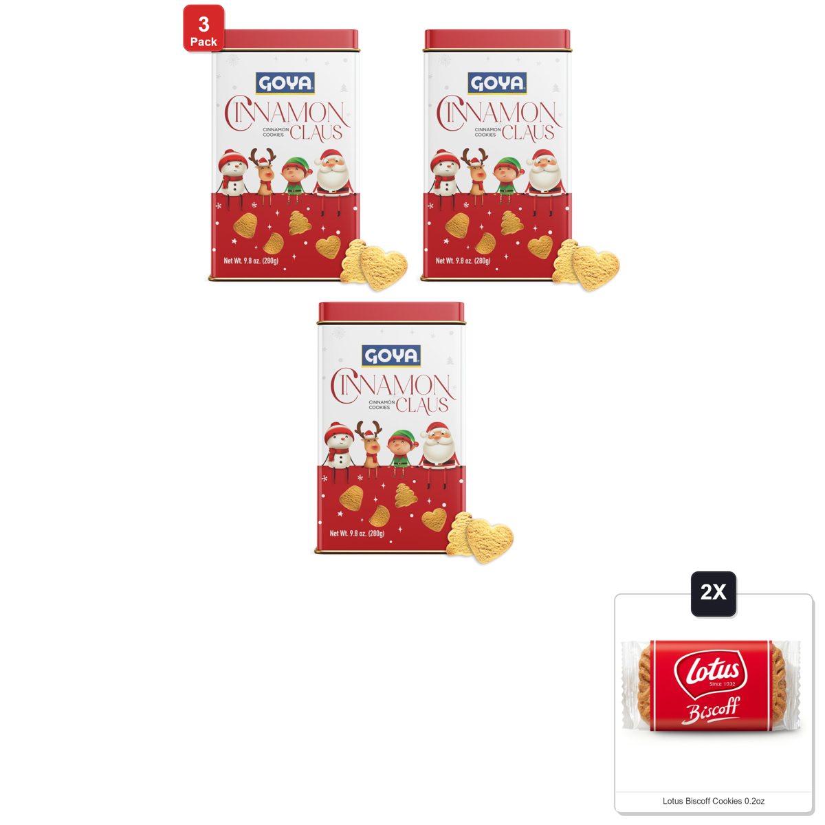 미국직구 3 Pack Goya 과자 3팩 / 3 Pack | Goya Christmas Cookie Gift Collection, Festive Cinnamon Claus 1