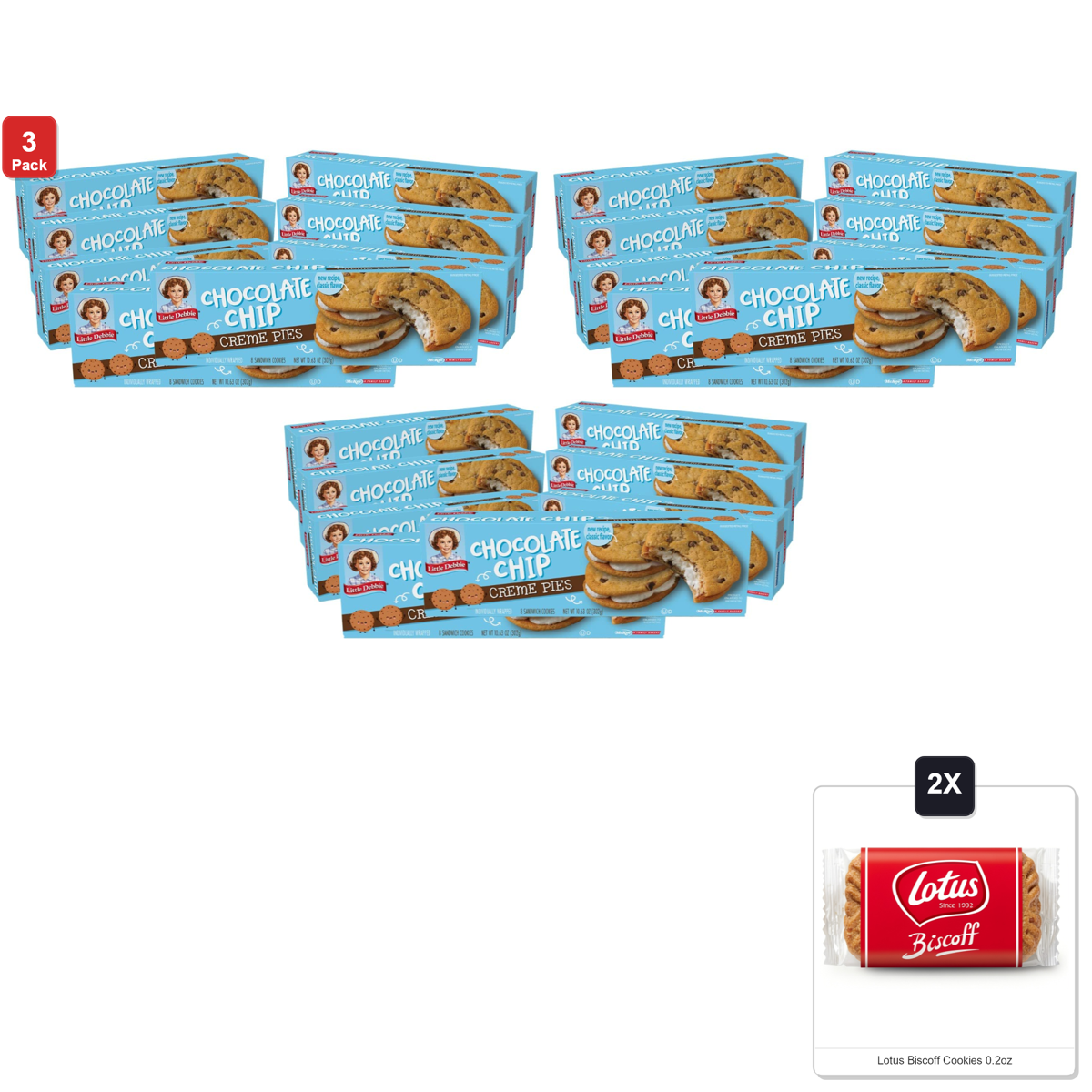 미국직구 3 Pack Little 초콜릿 6g 3팩 / 3 Pack | Little Debbie Chocolate Chip Creme Pies, 64 Individually Wra 1