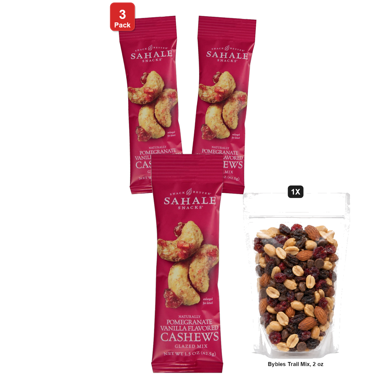 미국직구 3 Pack Sahale 견과 43g 3팩 / 3 Pack | Sahale Snacks 2398773 Sahale Nuts Pomegranate Vanilla Cashew 1