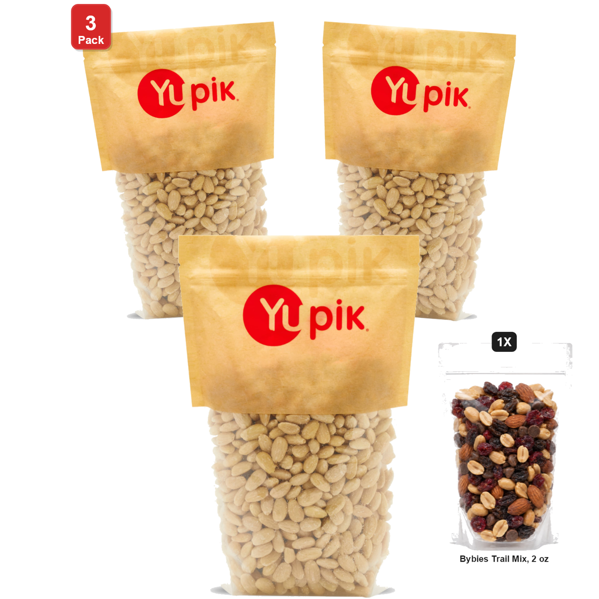 미국직구 3 Pack Yupik 견과 57g 3팩 / 3 Pack | Yupik Whole Blanched California Almonds, 1 Bag, 2.2 lb, with 1