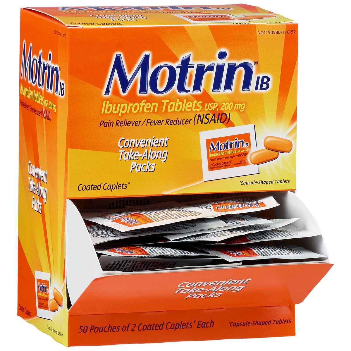 미국직구 모트린 상비약 Motrin Ibuprofen Pain Reliever and Fever Reducer, 50 Caplets