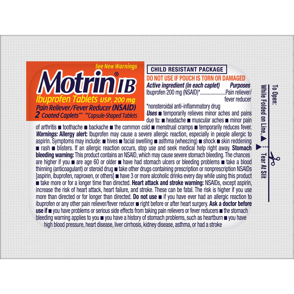 미국직구 모트린 상비약 Motrin Ibuprofen Pain Reliever and Fever Reducer, 50 Caplets