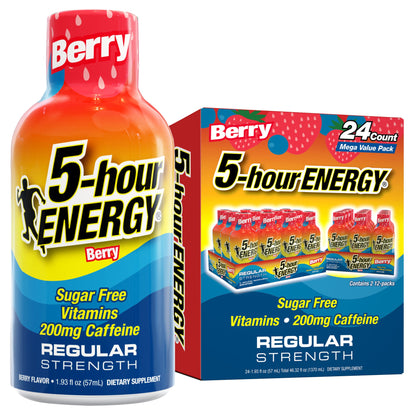미국직구 5-hour ENERGY Shot, Regular Strength, Berry, 1.93 fl oz, 24 ct