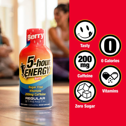 미국직구 5-hour ENERGY Shot, Regular Strength, Berry, 1.93 fl oz, 24 ct