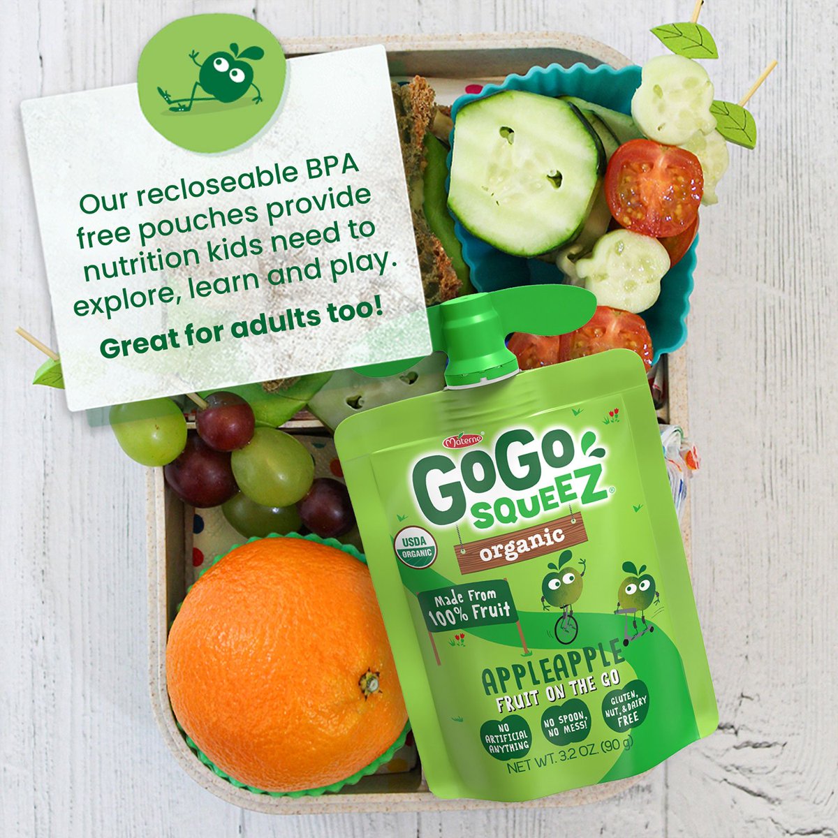 미국직구 GoGo SqueeZ 91g 28팩 / GoGo SqueeZ Organic Applesauce Pouches, Apple Apple, 91g, 28 ct 5