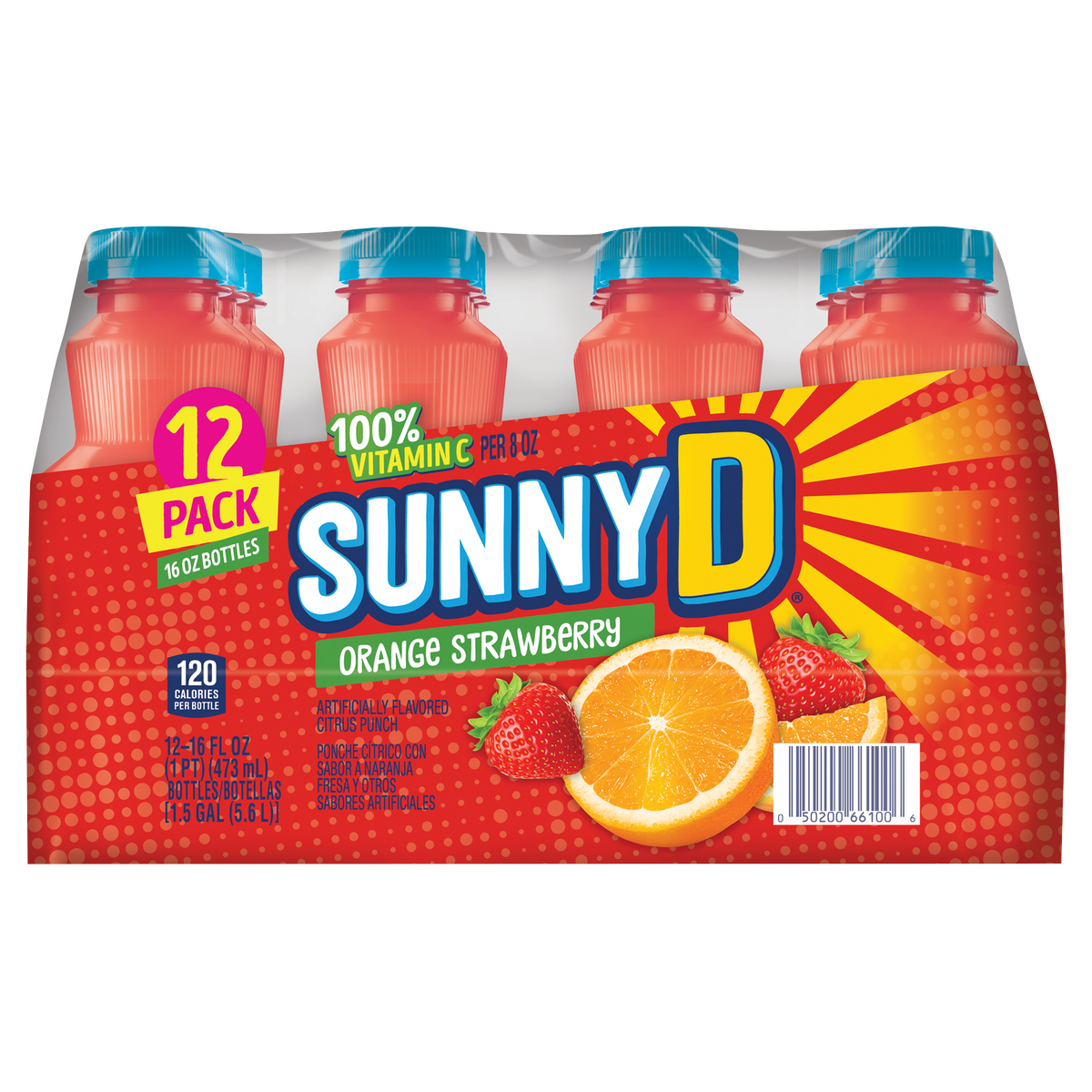 미국직구 SunnyD Citrus Punch, Orange Strawberry, 16 fl oz, 12 ct