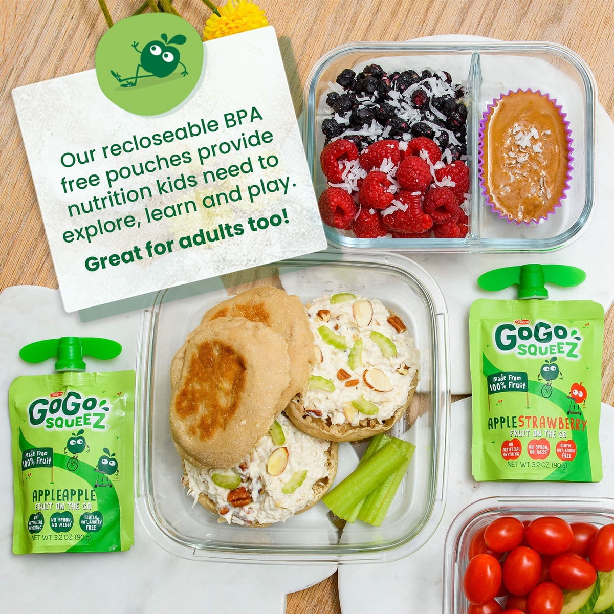 미국직구 GoGo SqueeZ Applesauce 91g 32팩 / GoGo SqueeZ Applesauce Pouches, Variety Pack, 91g, 3 5