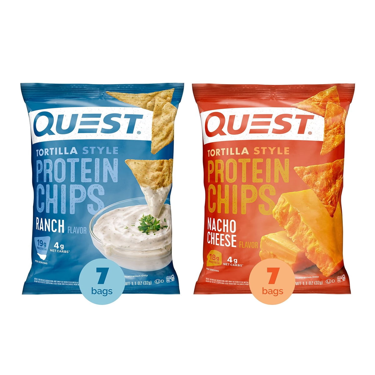 미국직구 Quest Tortilla Style 19g 14팩 [배송 7~12일] / Quest Tortilla Style 18-19g Protein Chip Va 3