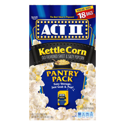 미국직구 액트투 Kettle Corn Microwave Popcorn, 2.75 oz., 18-Count Bags