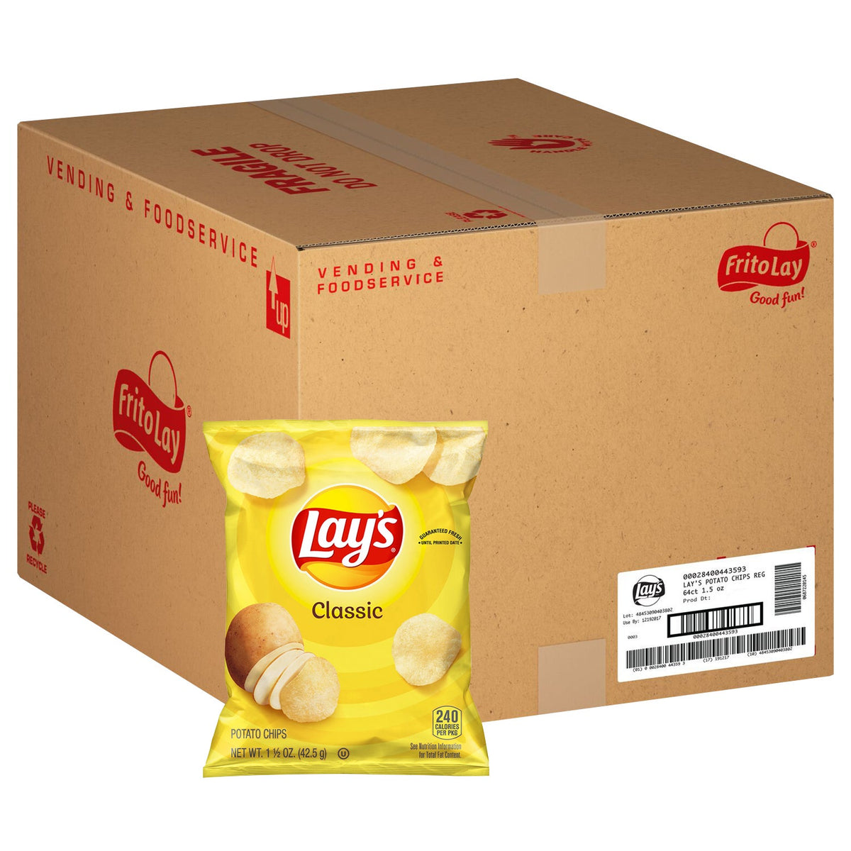 미국직구 레이즈 Potato Chips, Classic, 1.5 oz, 64 ct