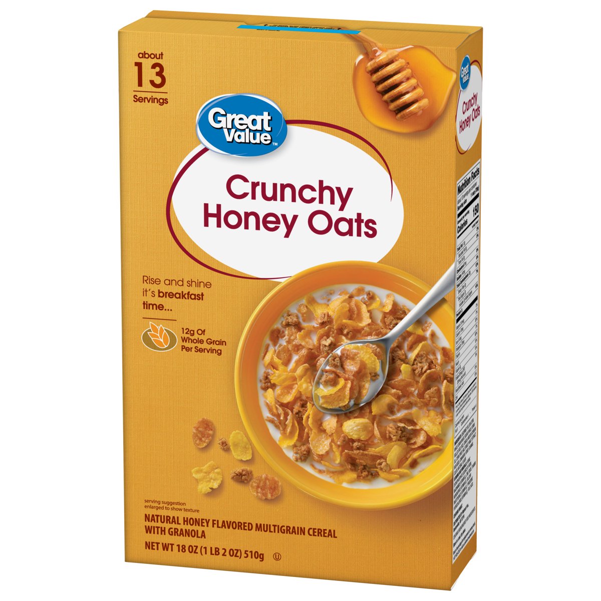 미국직구 Great Value Crunchy 510g 2팩 / Great Value Crunchy Honey Oats Breakfast Cereal, 510g,  5
