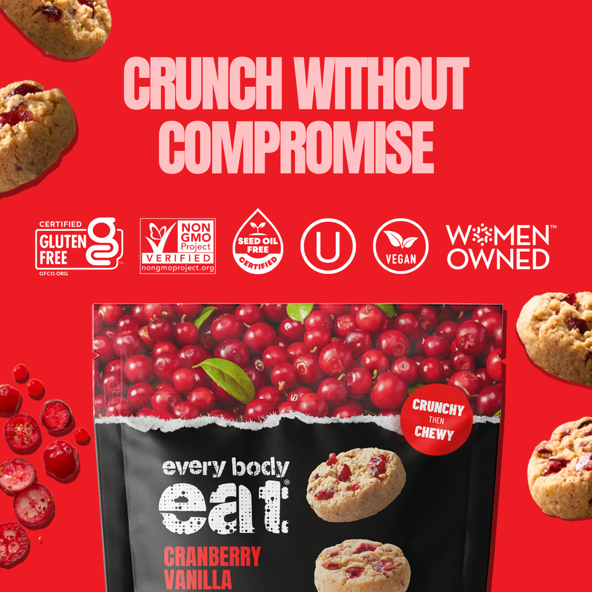 미국직구 Every Body Eat 과자 2팩 / Every Body Eat Crunchy Cookie Bites, Cranberry Vanilla - Glute 3
