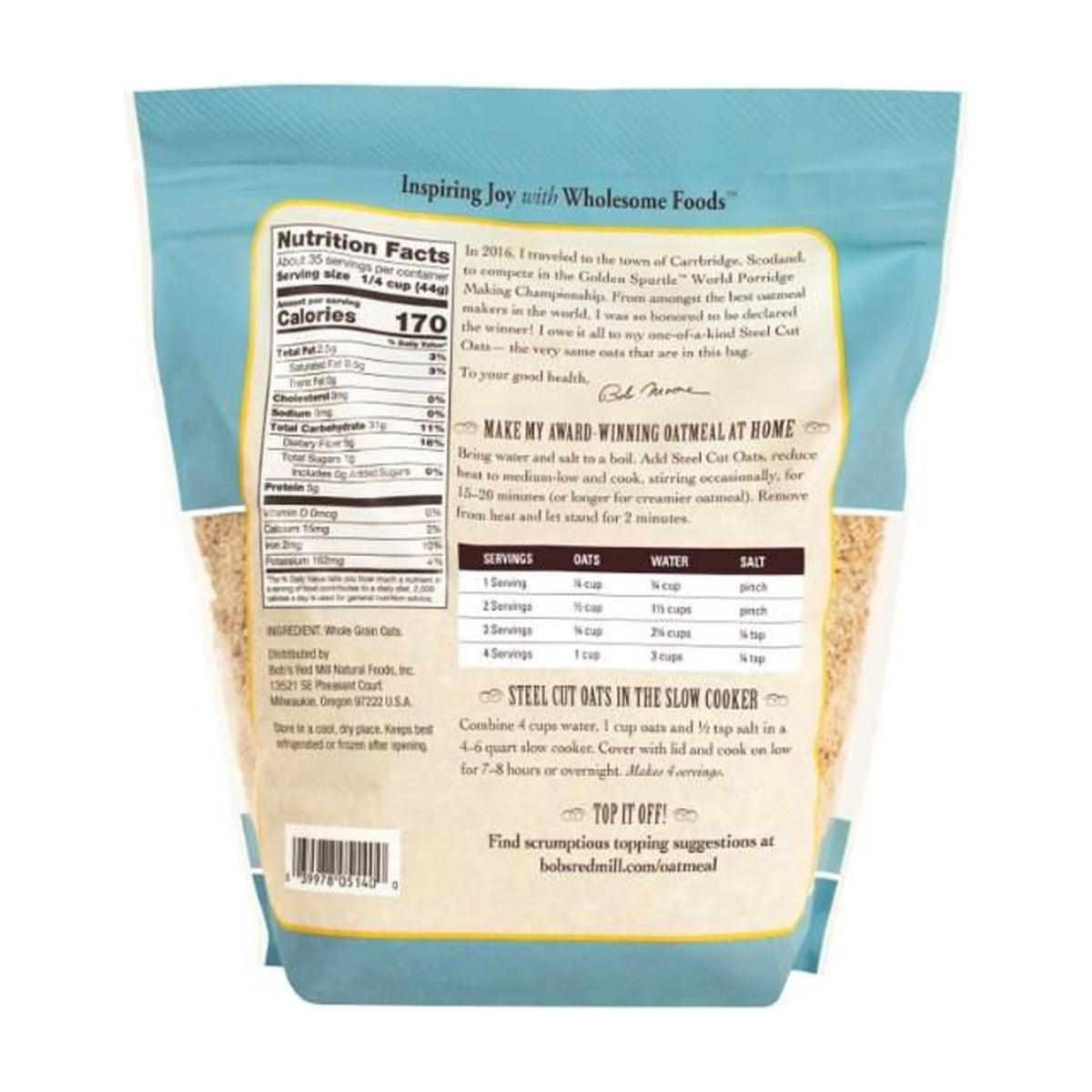 미국직구 Bob's Red Mill 1.5kg / Bob's Red Mill Steel Cut Oats, 1.5kg 3