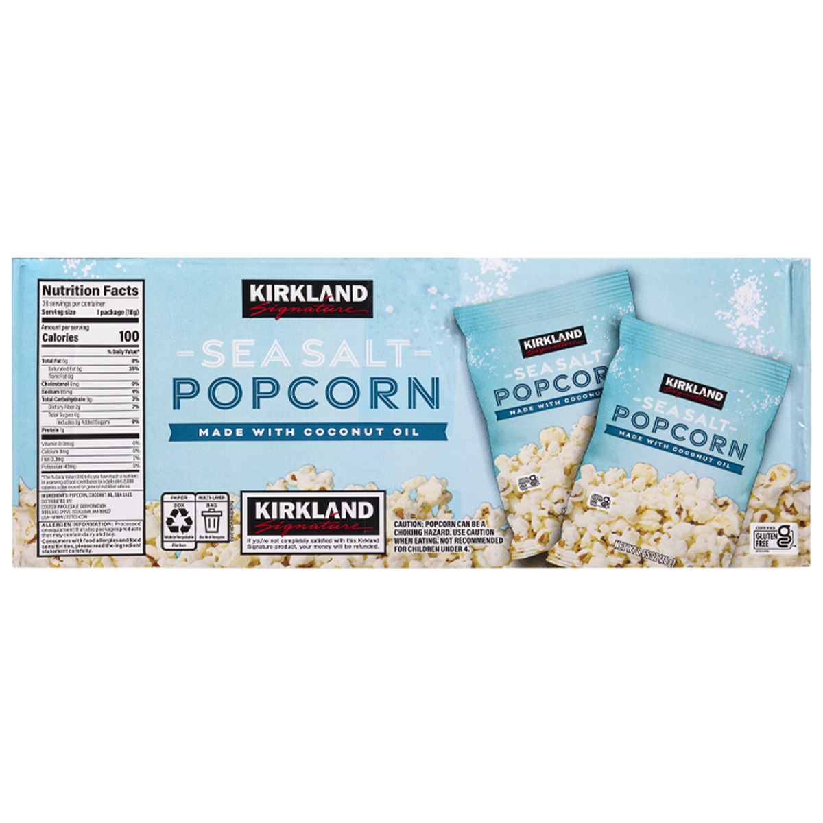 미국직구 Kirkland Signature Popcorn, Sea Salt, 0.65 oz, 36 ct