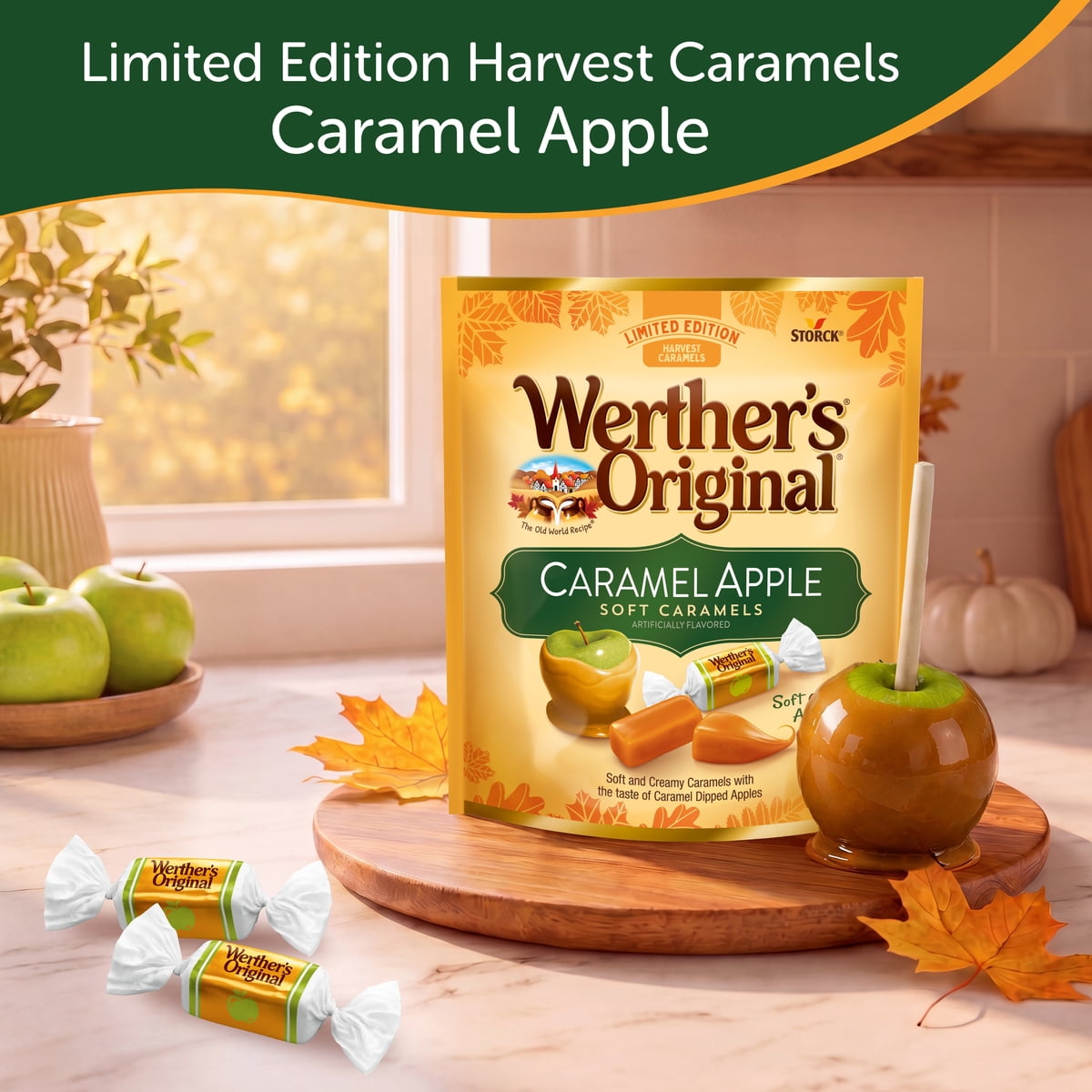 미국직구 Werther's 243g 2팩 / Werther's Original Limited Edition Fall Harvest Caramel Apple Sof 3