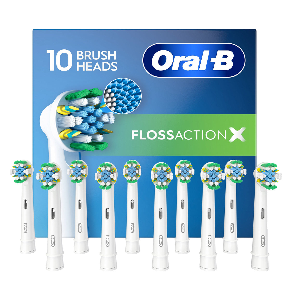 미국직구 오랄비 전동칫솔 교체모 Oral-B Floss Action Replacement Electric Toothbrush Heads, 10-count