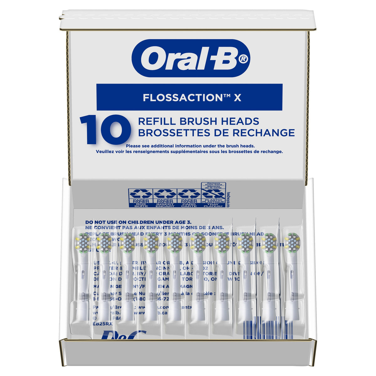 미국직구 오랄비 전동칫솔 교체모 Oral-B Floss Action Replacement Electric Toothbrush Heads, 10-count