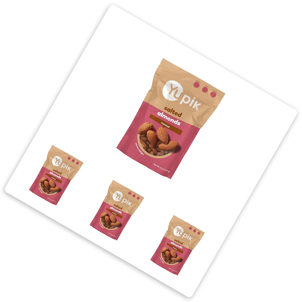 미국직구 Yupik Roasted Salted 견과 227g / Yupik Roasted Salted Almonds, 4 Bags x 227g Each, with 3