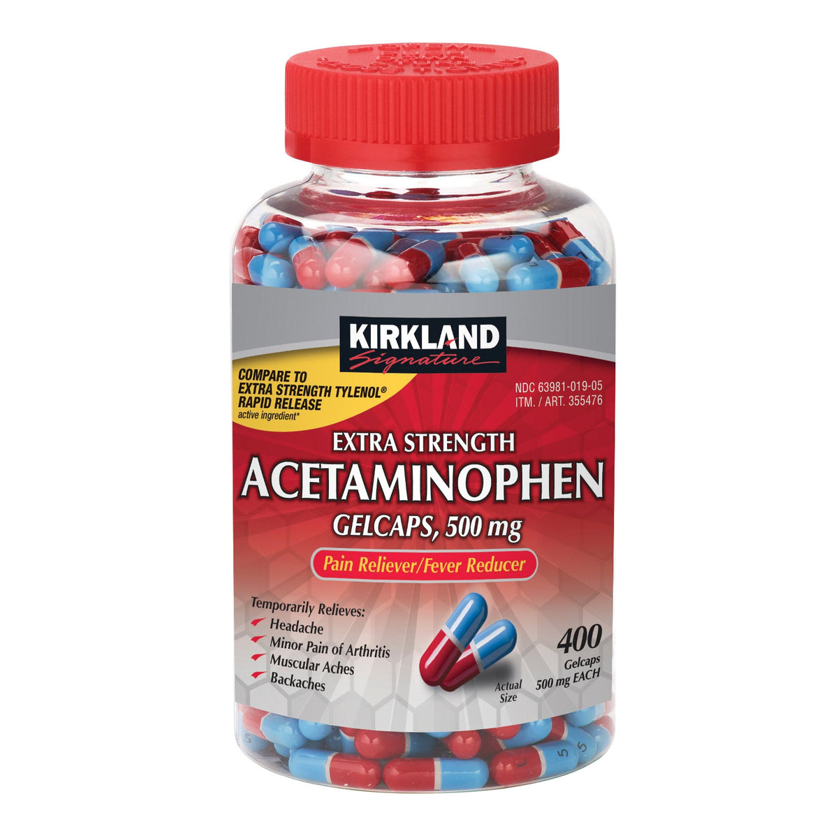 미국직구 커클랜드 생활건강 Kirkland Signature Extra Strength Acetaminophen 500 mg., 400 Gelcaps