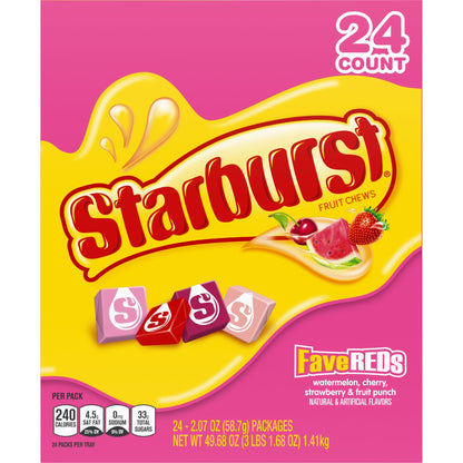 미국직구 스타버스트 Chewy Candy, FaveREDs, 2.07 oz, 24 ct