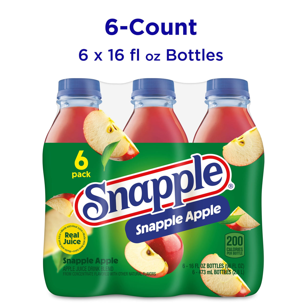 미국직구 스내플 Apple Juice Drink, 16 fl oz, 6 Count Bottles