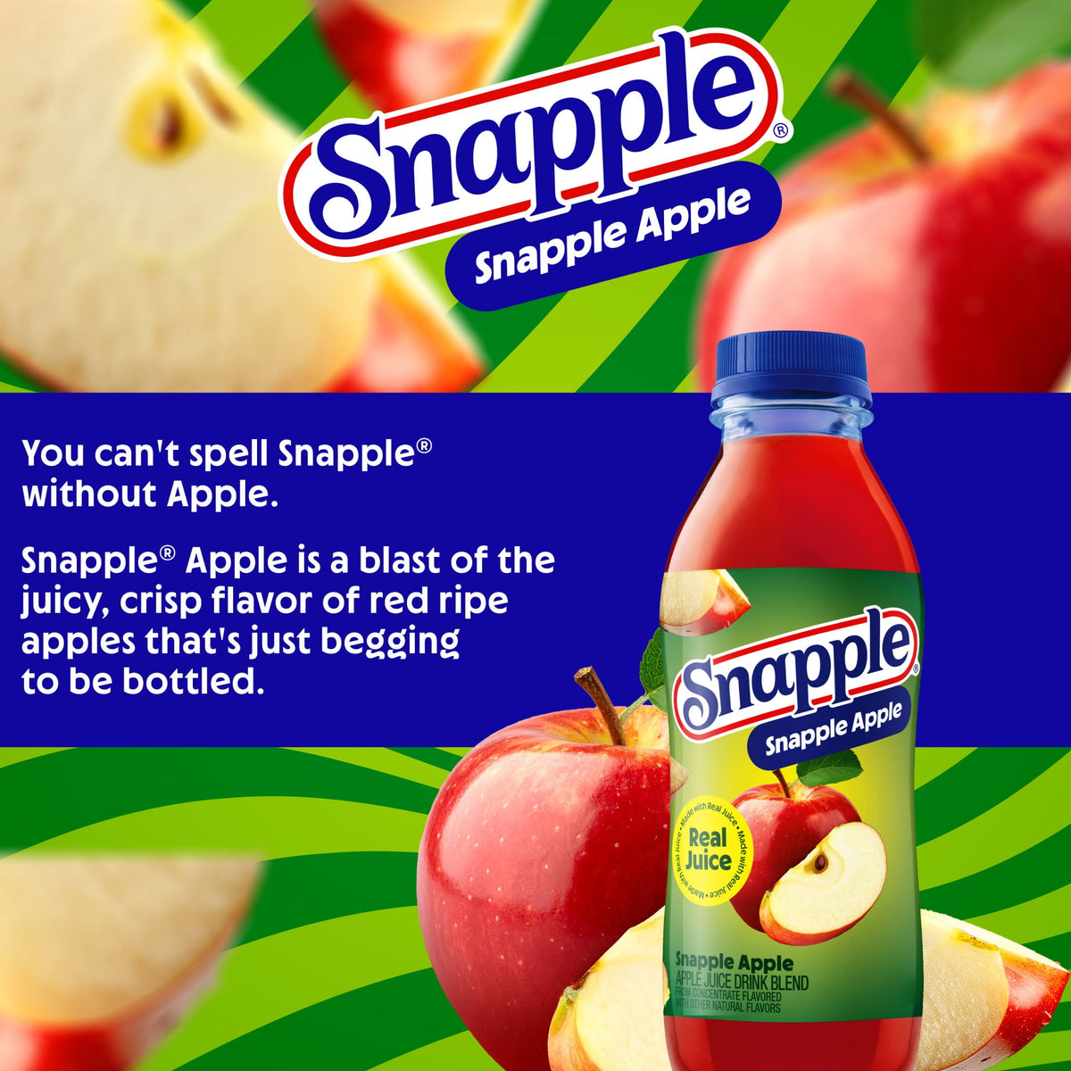 미국직구 스내플 Apple Juice Drink, 16 fl oz, 6 Count Bottles