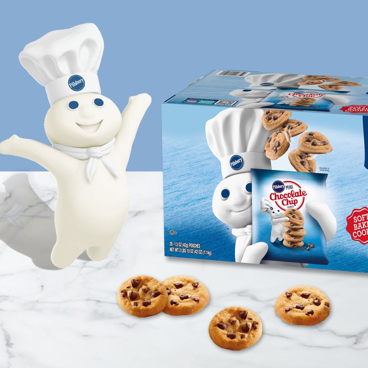 미국직구 Pillsbury Soft Baked 초콜릿 43g / Pillsbury Soft Baked Mini Chocolate Chip Cookies, 43g, 6