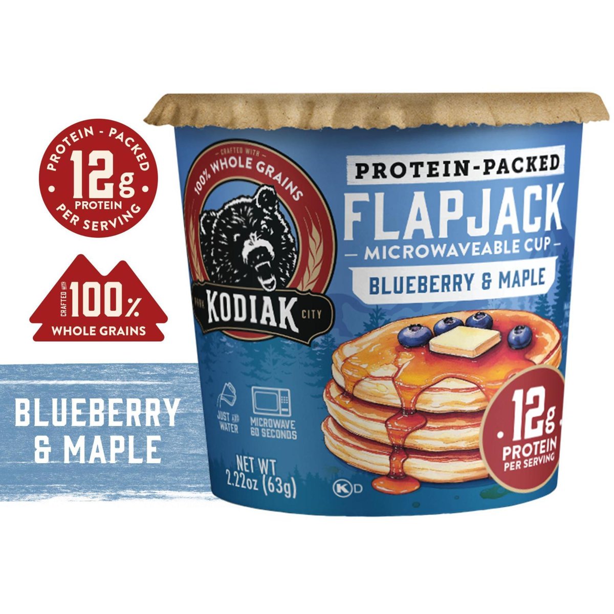 미국직구 Kodiak Protein-Packed Blueberry 63g 2팩 / Kodiak Protein-Packed Blueberry and Maple Pa 4