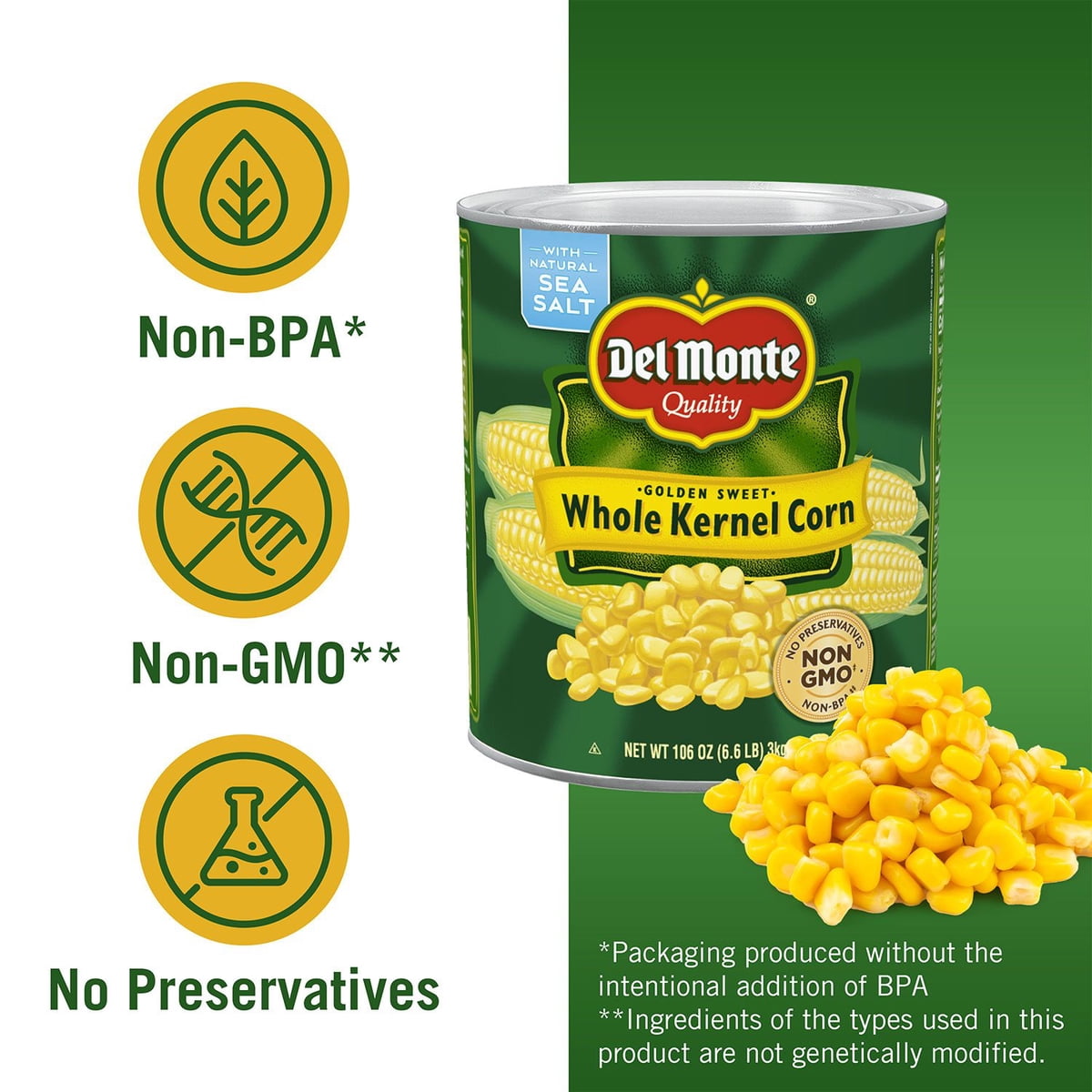 미국직구 Del Monte Whole 3.0kg / Del Monte Whole Kernel Corn, 3.0kg 3