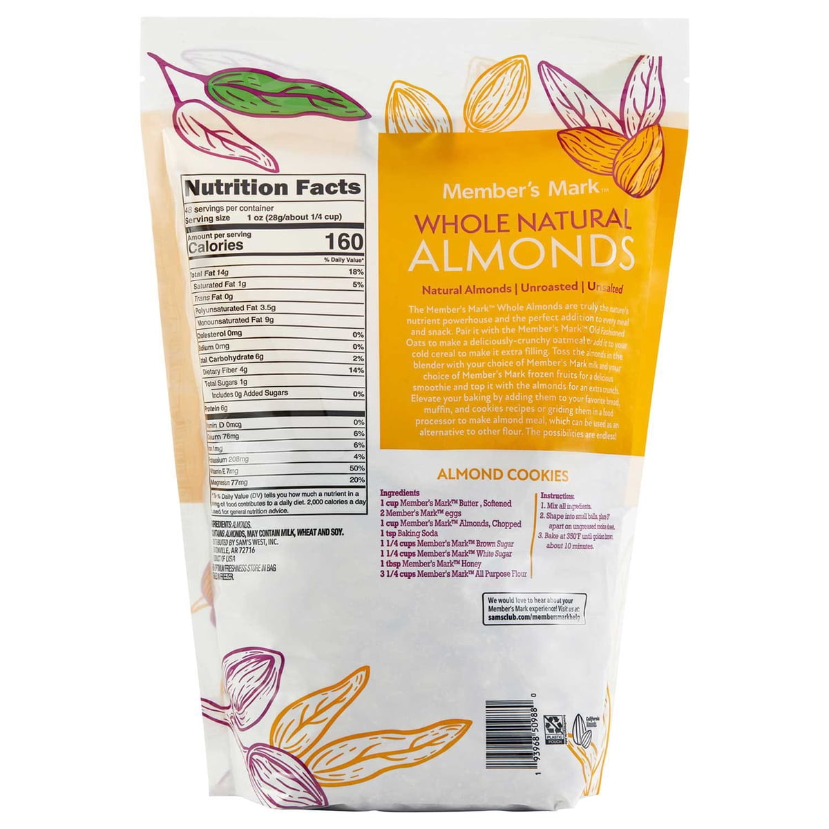 미국직구 멤버스마크 견과 1.4kg / Member's Mark Whole Natural Almonds, 1.4kg 6