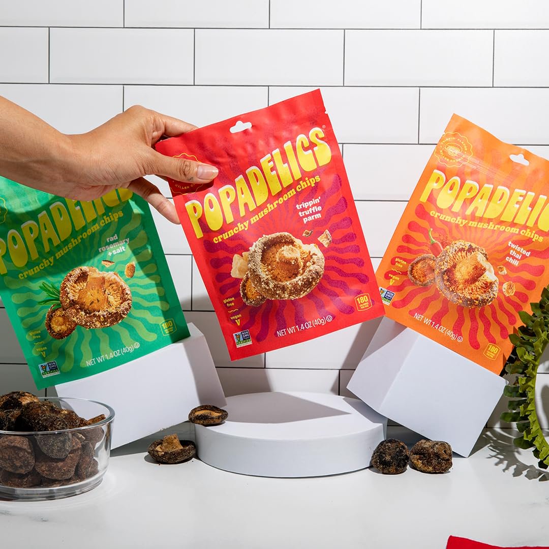 미국직구 Popadelics Crunchy Mushroom 40g / Popadelics Crunchy Mushroom Chips Variety Pack Shii 2