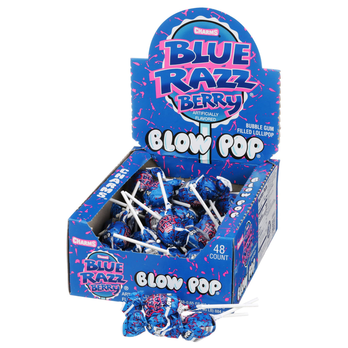미국직구 Charms Blow Pop, Blue Razz Berry, 0.65 oz, 48 ct