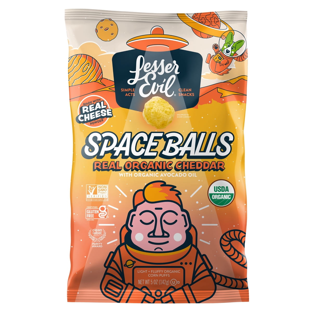 미국직구 142g 6팩 / (6 pack) LesserEvil Space Balls, Real Cheese, 142g 2