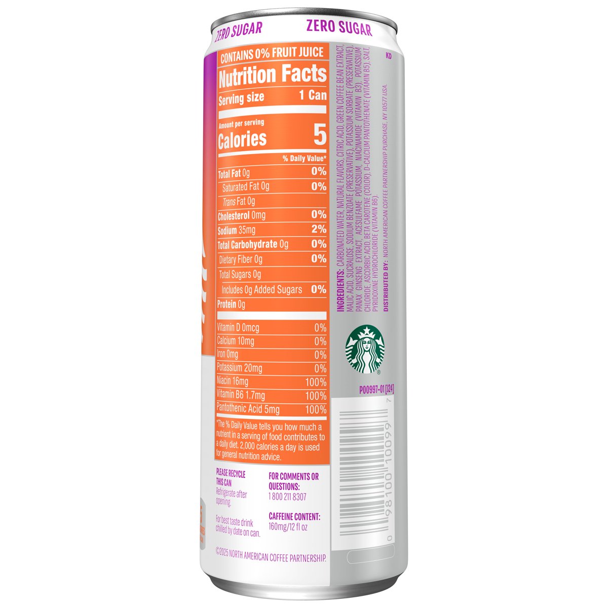 미국직구 Starbucks Iced Energy 355ml 2팩 / Starbucks Iced Energy Tropical Peach 355ml Can, 2 Pa 3