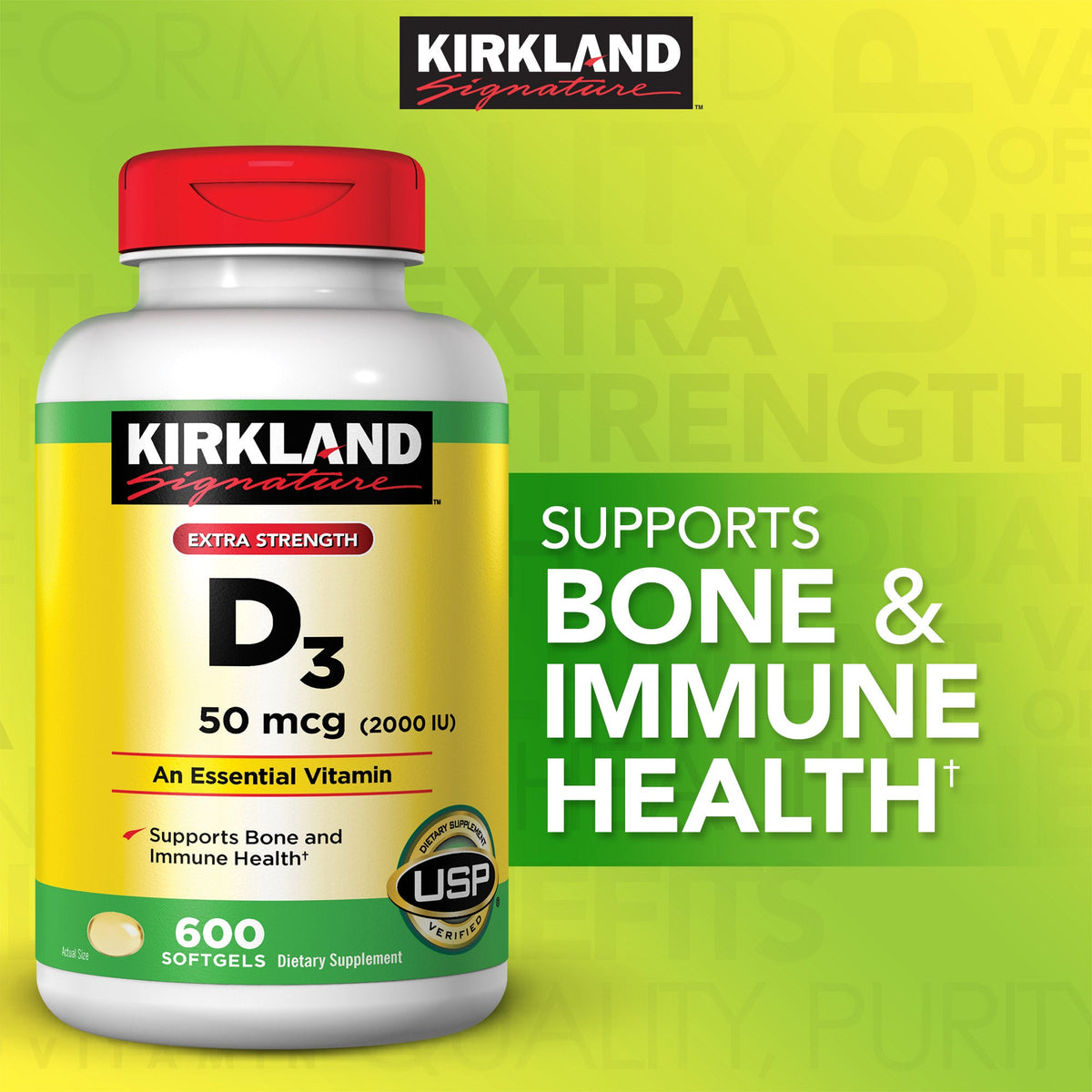 미국직구 커클랜드 영양제 Kirkland Signature Extra Strength D3 50 mcg., 600 Softgels