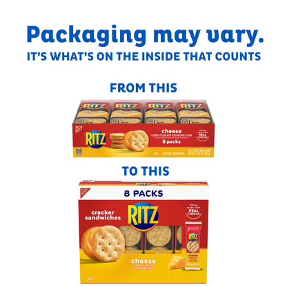 미국직구 리츠 Cheese Sandwich Crackers, Lunch Snacks, 8 Snack Packs (6 Cracker Sandwiches Per Pack)