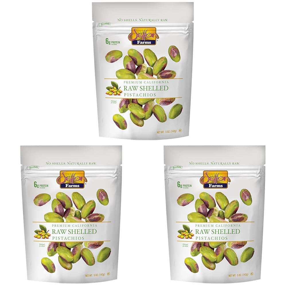 미국직구 Setton Farms Raw 142g / Setton Farms Raw Shelled Pistachios, 3 Bags x 142g Each, with 4