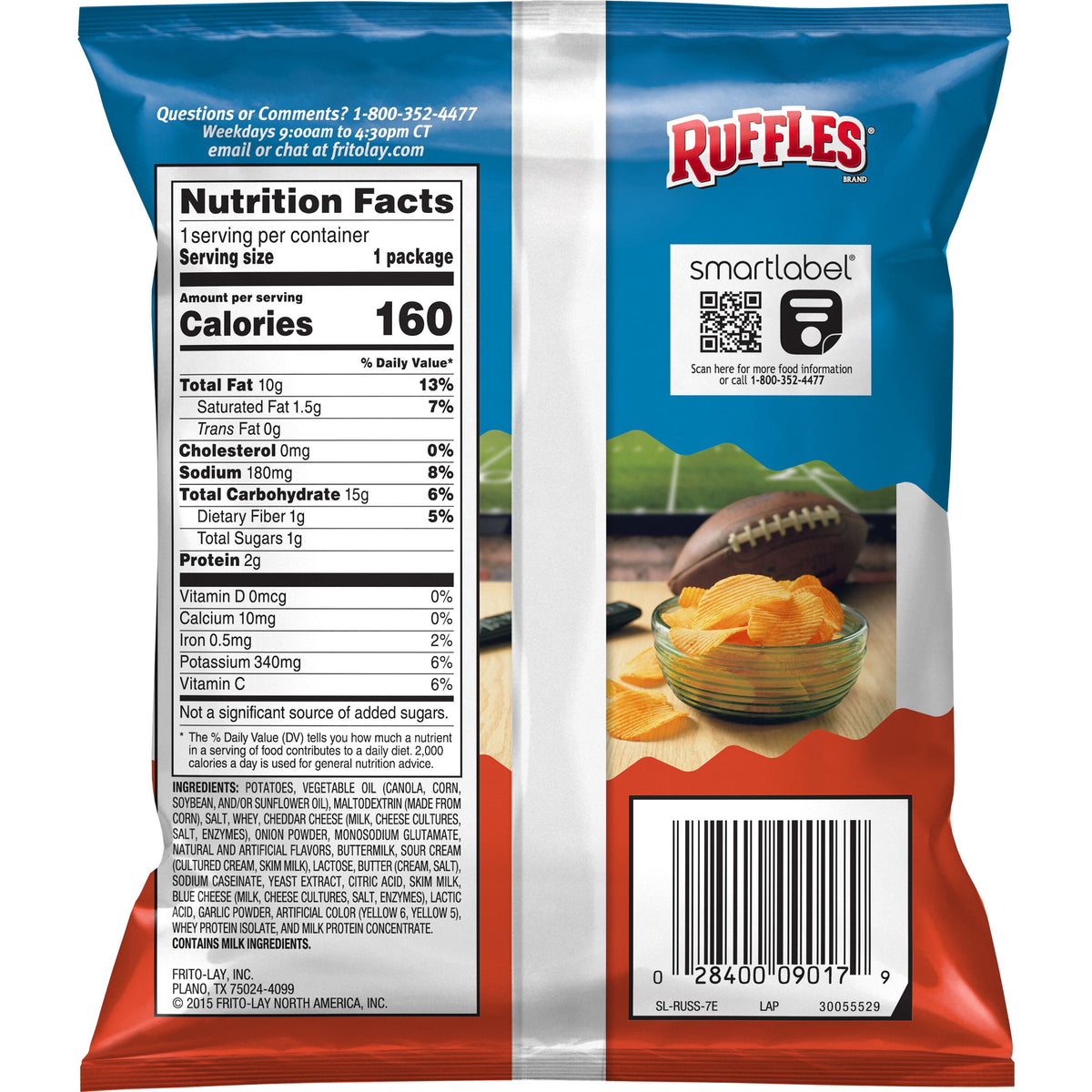 미국직구 러플스 Potato Chips Cheddar & Sour Cream Flavored Snack Chips, 1 oz Bag