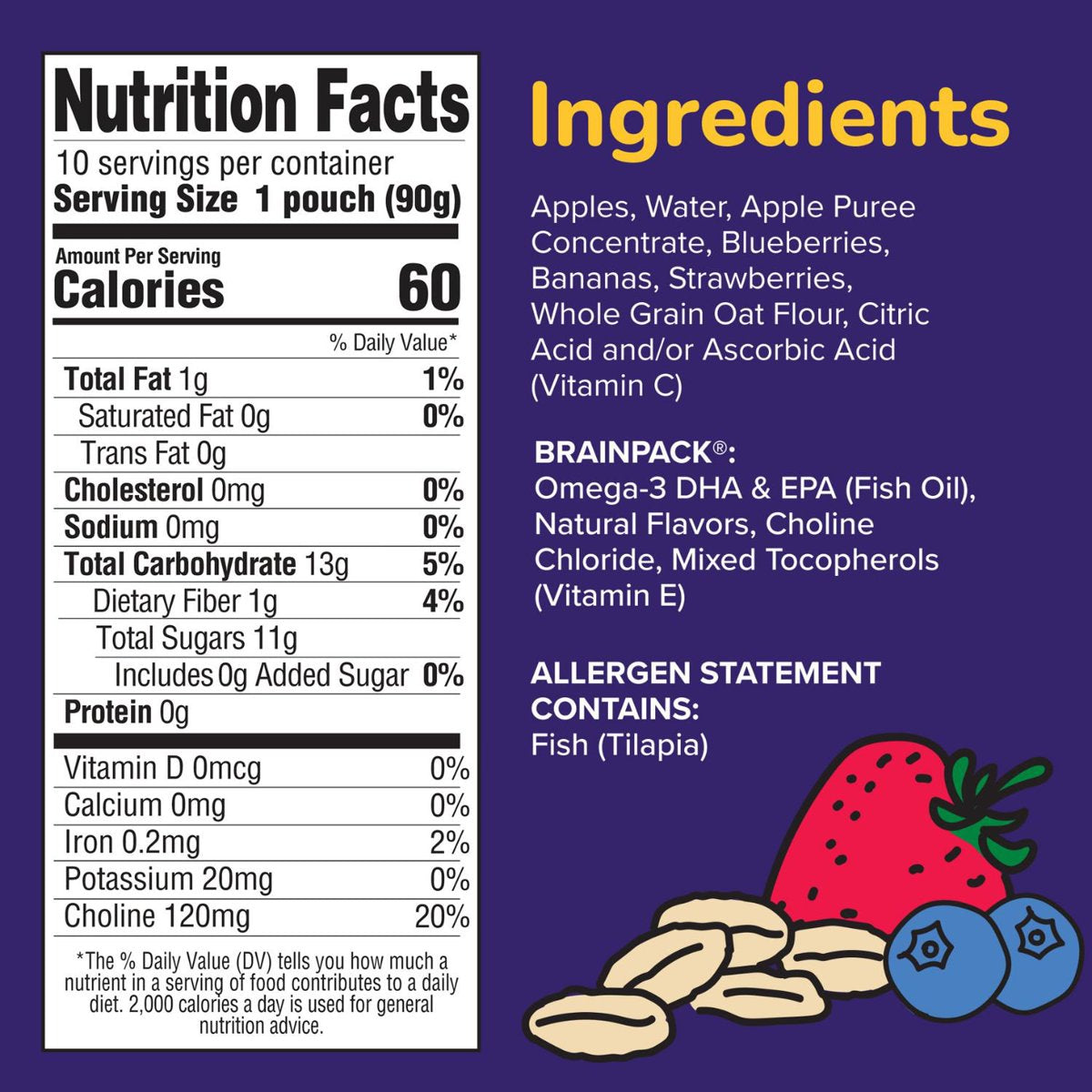 미국직구 Brainiac Halloween Fruit 91g 20팩 / Brainiac Halloween Fruit and Oat Smoothie Pouches, 2