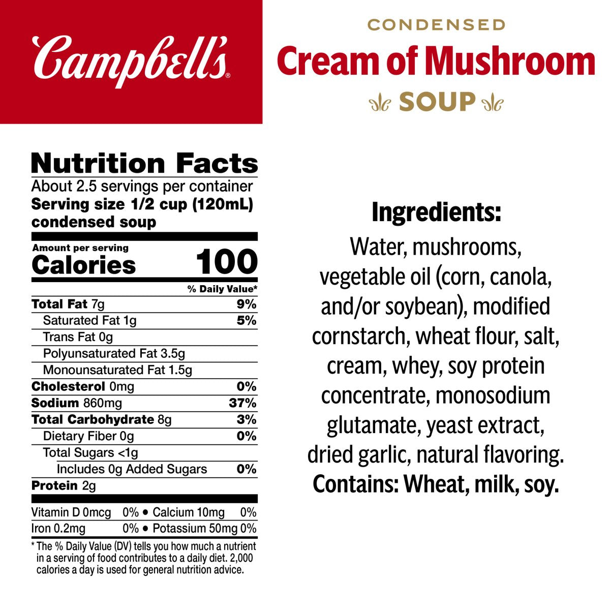 미국직구 Campbell's Condensed Cream 311ml 2팩 / Campbell's Condensed Cream of Mushroom Soup, 31 2