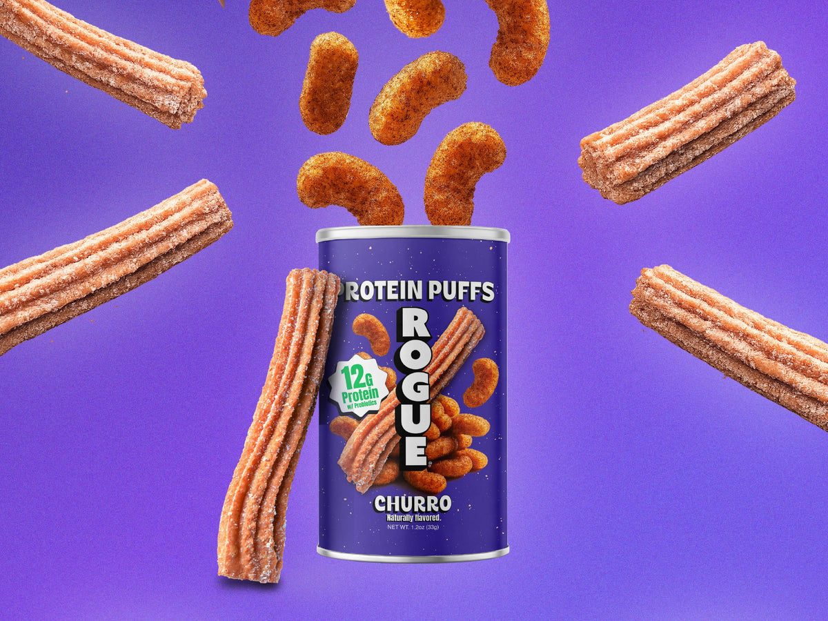 미국직구 Rogue Snacks 유산균 34g 2팩 / Rogue Snacks, Churro Puffs, 12g Protein, Probiotics, 34g Ca 3