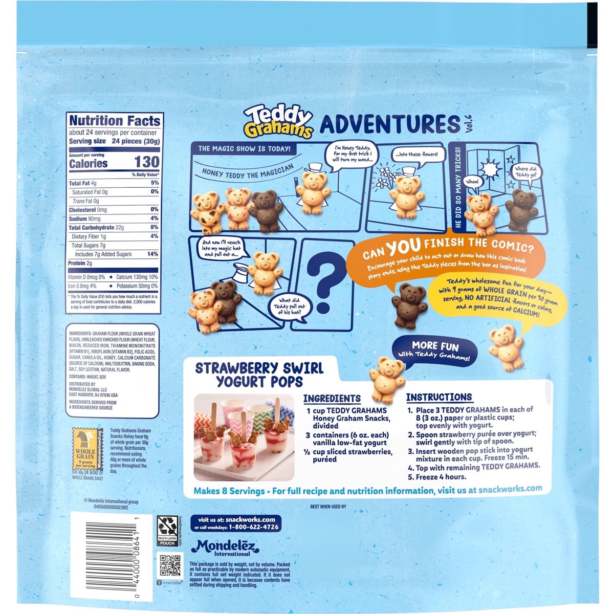 미국직구 709g 3팩 / (3pack) TEDDY GRAHAMS Honey Graham Snacks, Value Size, Kids Snacks, 70 1