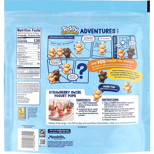 미국직구 709g 3팩 / (3pack) TEDDY GRAHAMS Honey Graham Snacks, Value Size, Kids Snacks, 70 1