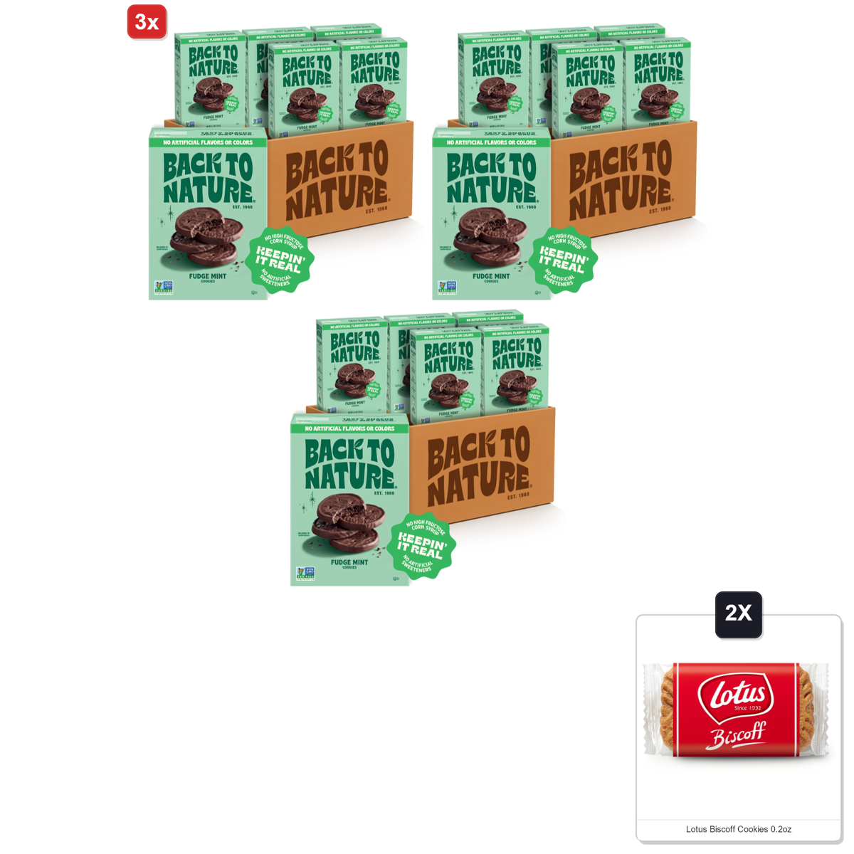 미국직구 3x Back To 과자 6팩 / 3x | Back To Nature - Fudge Mint Cookies - Real Ingredients Like Wheat 1