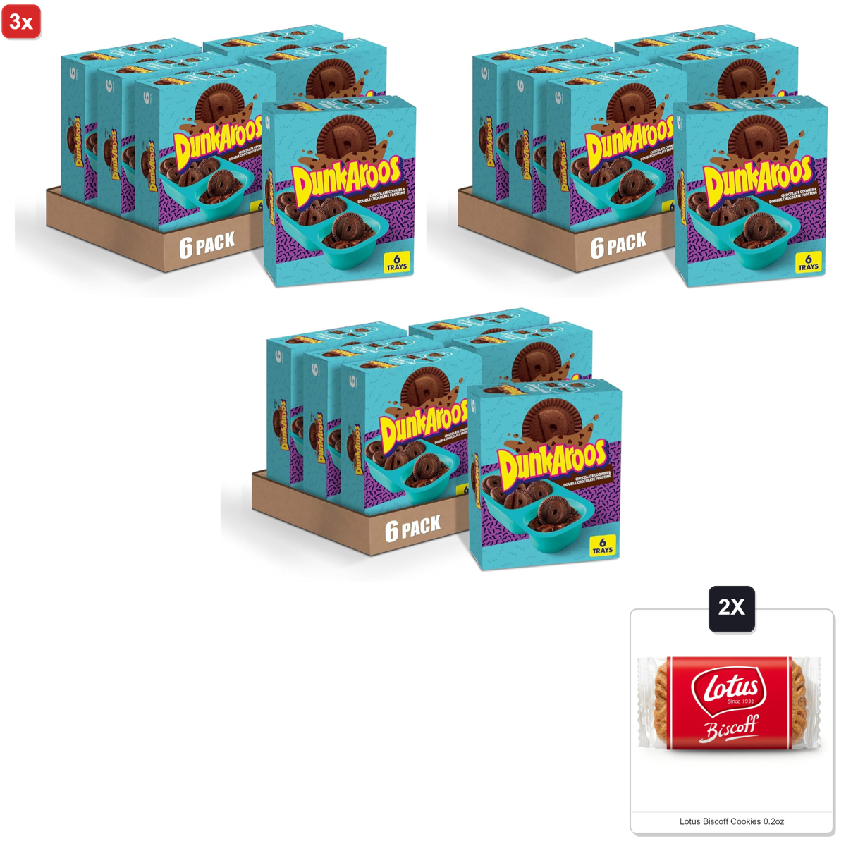 미국직구 3x Dunkaroos 초콜릿 6g 6팩 / 3x | Dunkaroos Chocolate Cookies And Double Chocolate Frosting, 6 Coun 1